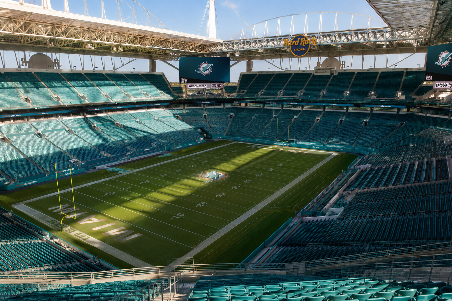 Hard Rock Stadium in Miami Gardens where the Dolphins are projected for 4.5 wins but the stadium business has never been more valuable