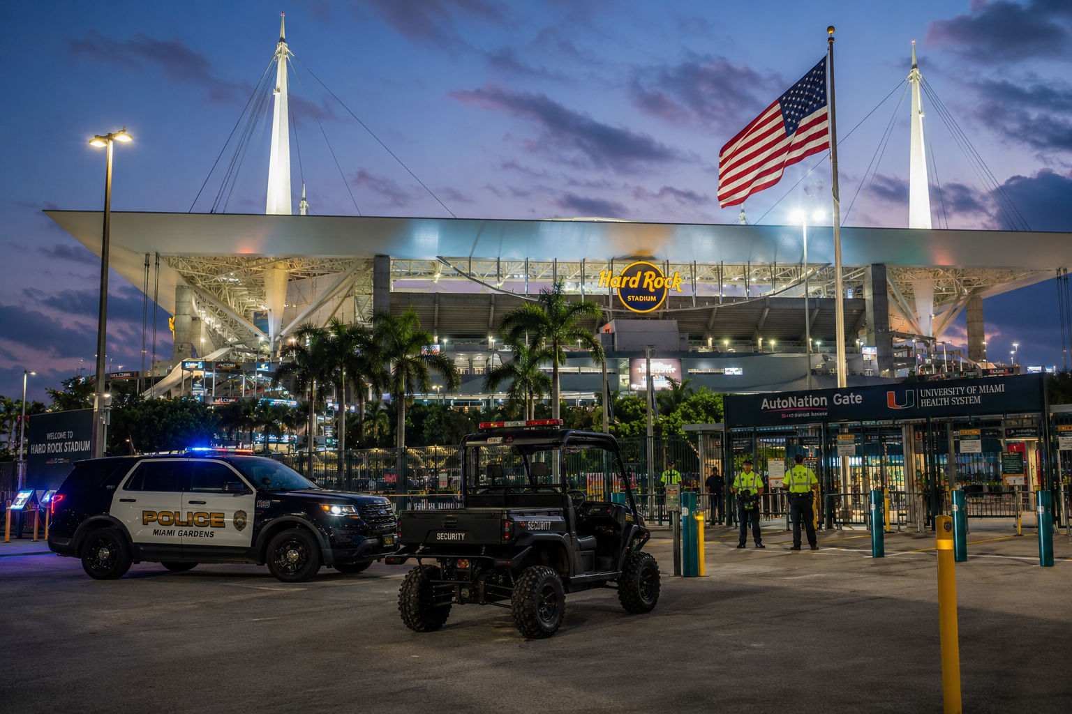 Hard Rock Stadium in Miami Gardens prepared for World Cup security operations with FBI and local law enforcement coordination