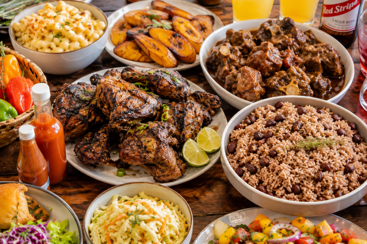 Caribbean feast with vibrant flavors