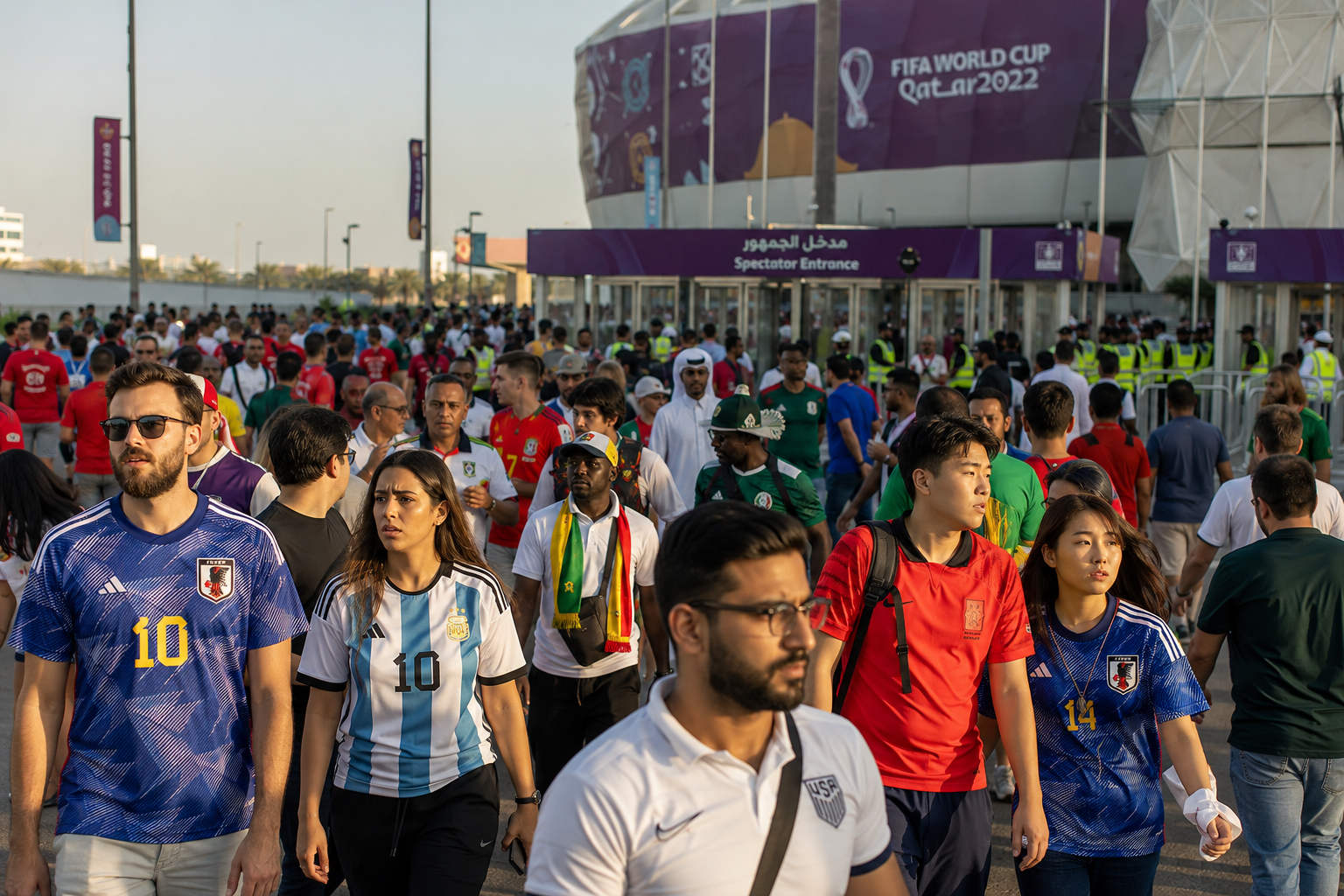 Crowd at FIFA World Cup entrance
