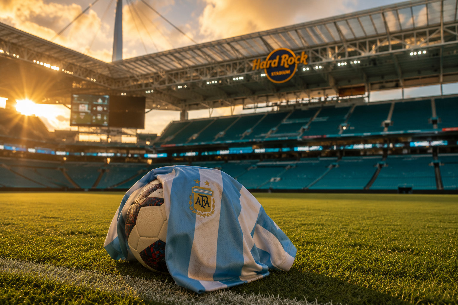 Golden hour at Hard Rock Stadium