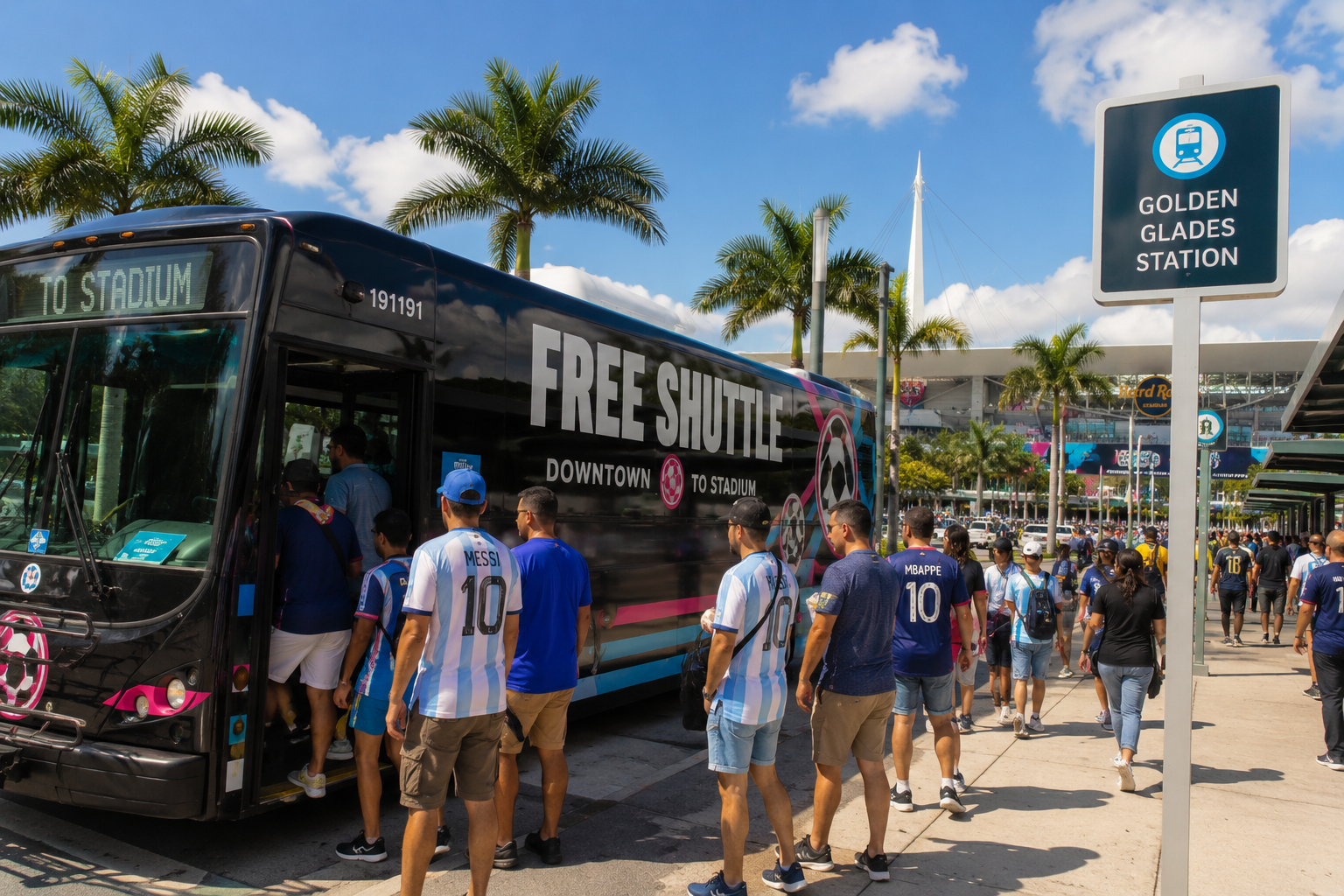 Free shuttle to Hard Rock Stadium