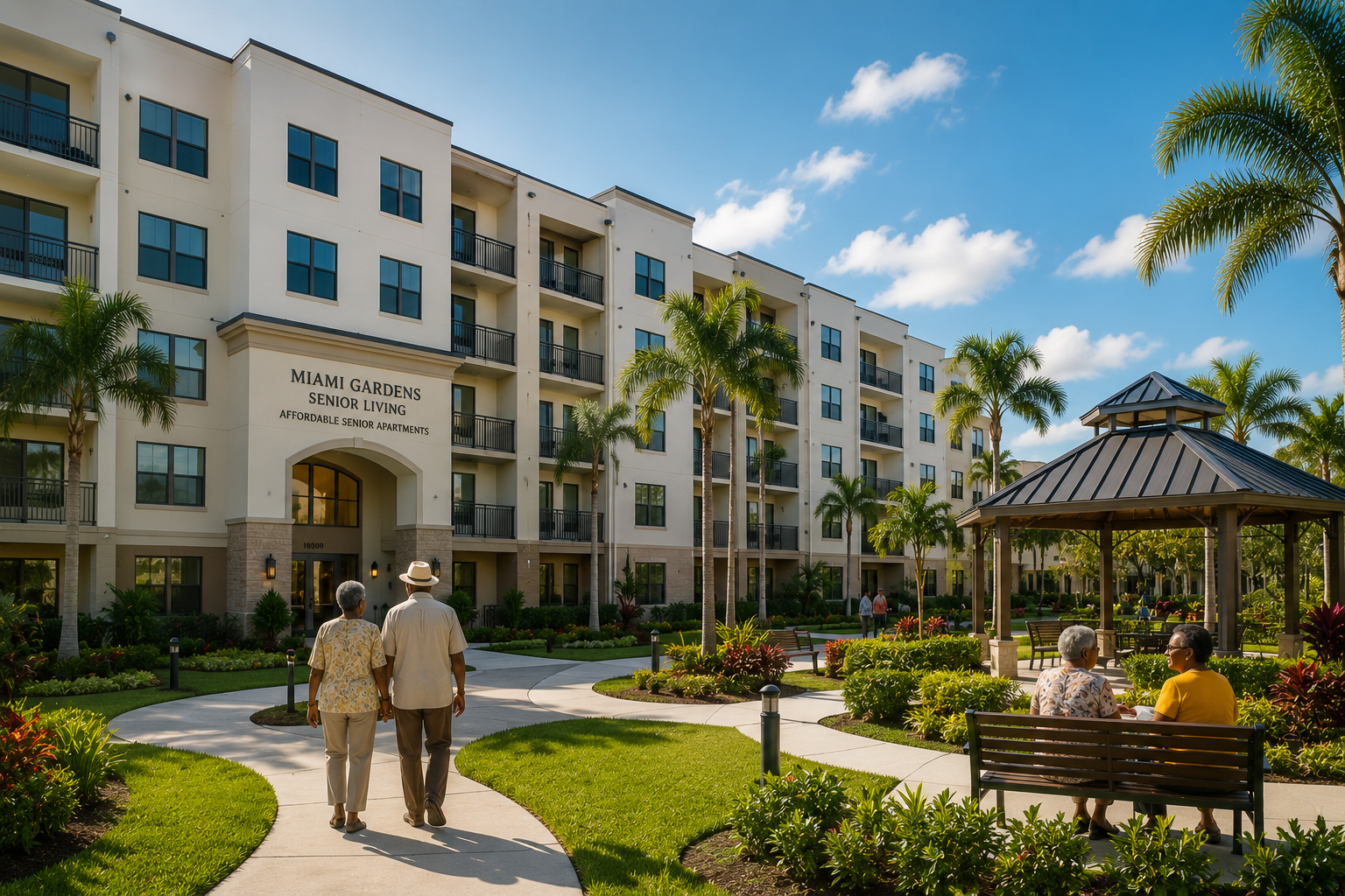 Tranquil Miami Gardens Senior Courtyard