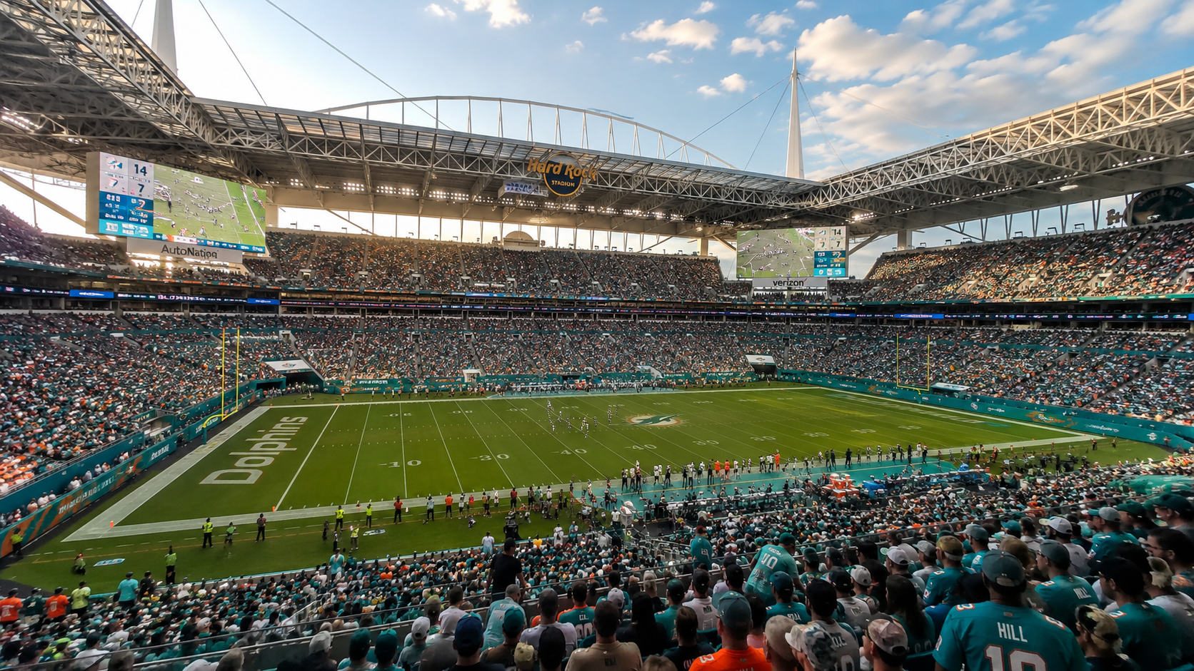 Hard Rock Stadium in Miami Gardens during the Dolphins preseason game against the Giants