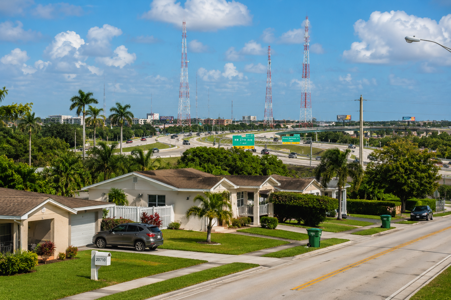 Sunny South Florida Suburban Interchange